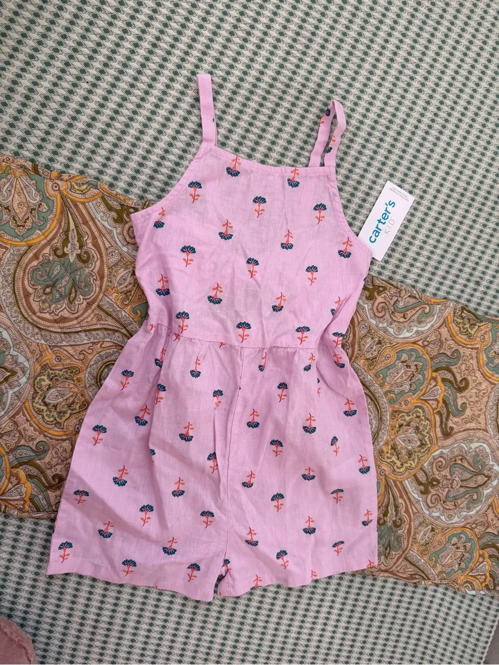 New Carter’s Toddler Girl Romper 4T Boho Pink Floral New with tags